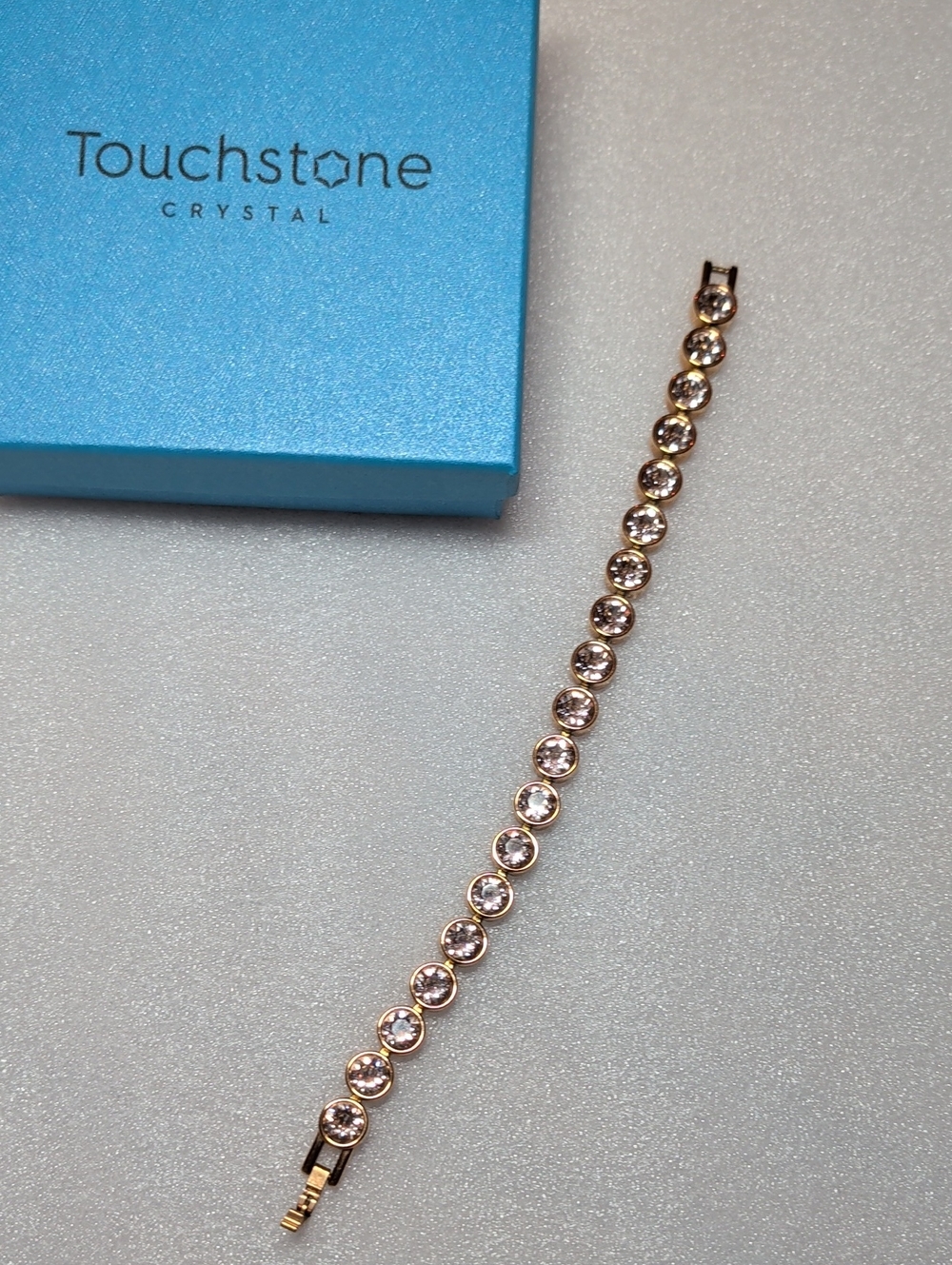 Rose Gold Silk Ice Crystal Bracelet, Touchstone Crystal By Swarovski